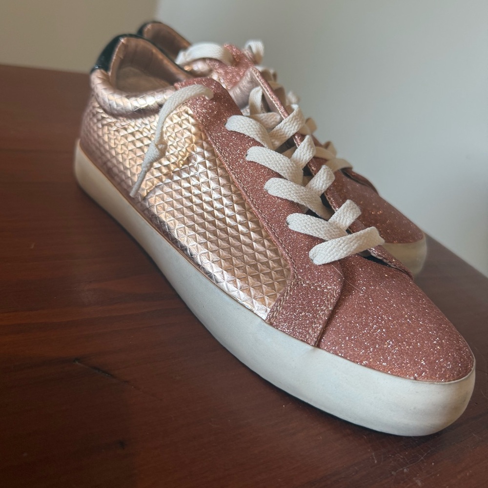 Vintage Havana Rose Gold and Pink Glitter Sneakers